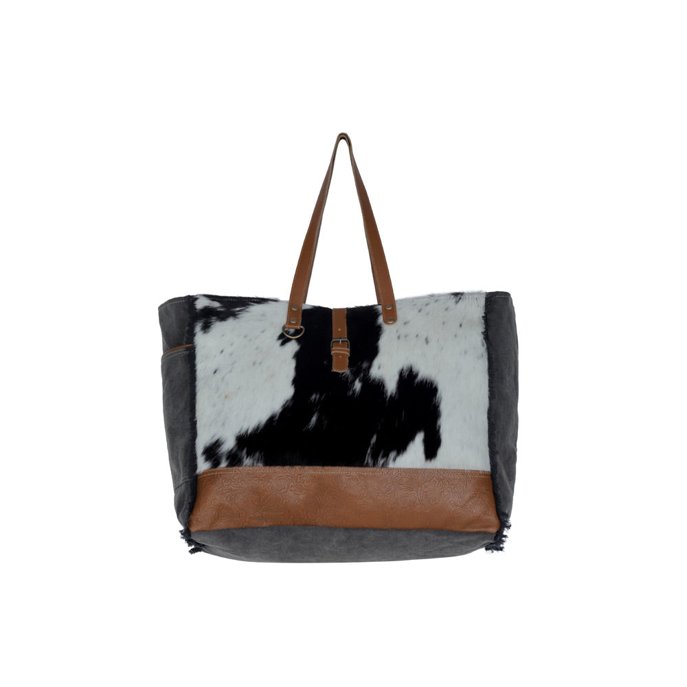 Sac Matty Affair en toile et en poils de vache
