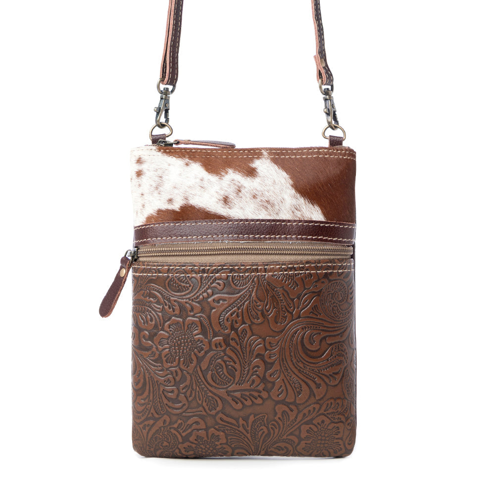 Sac en cuir et poils de vache "Vigne emmêlée"