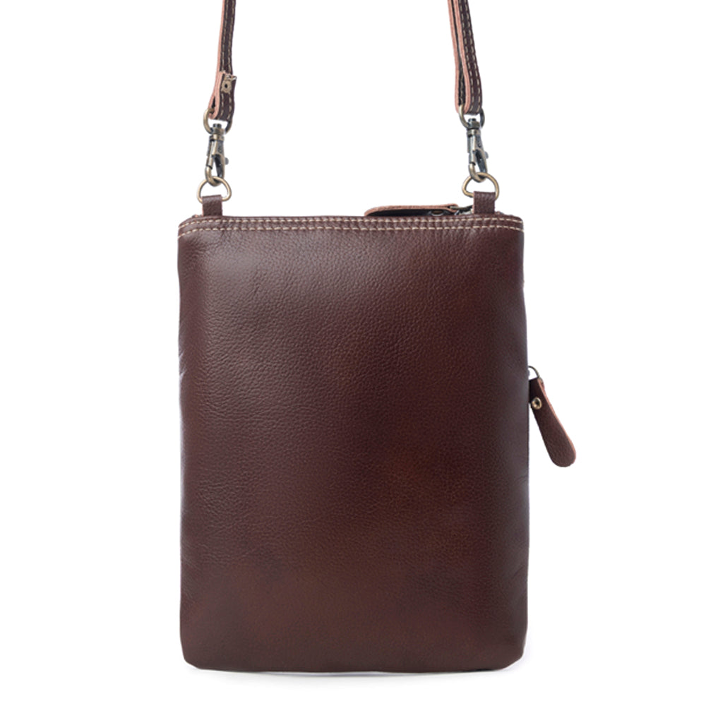 Sac en cuir et poils de vache "Vigne emmêlée"