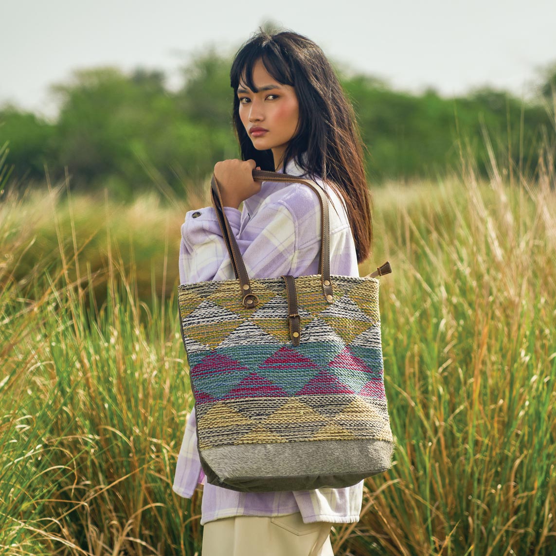 Sac fourre-tout Vagues multicolores,