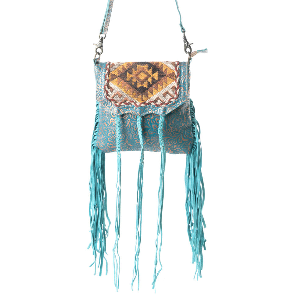 Sac marin en cuir et poils de vache
