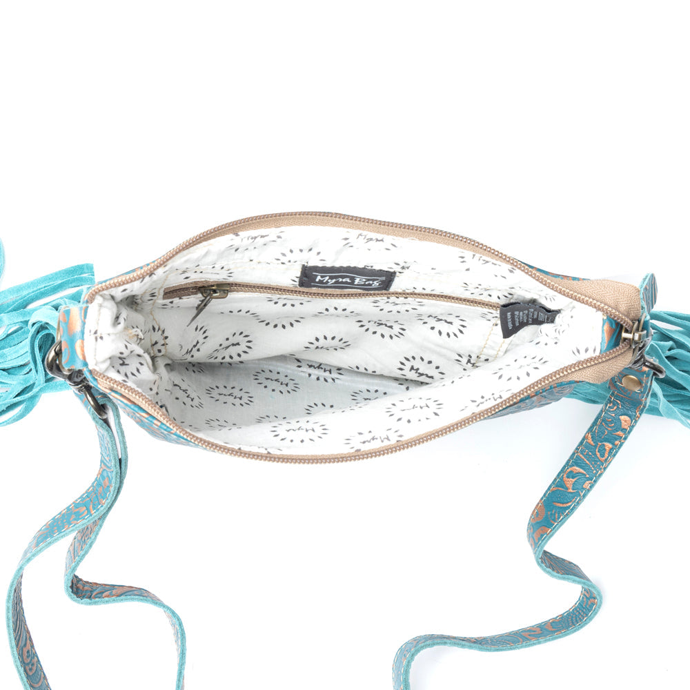 Sac marin en cuir et poils de vache