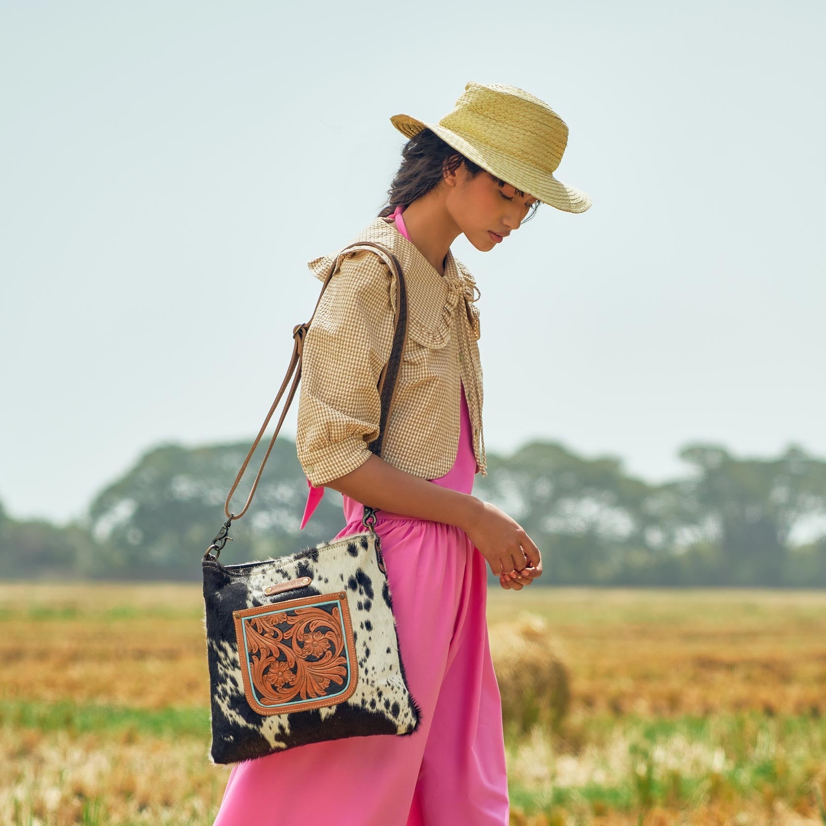 Sac ouvragé à la main motif floral
