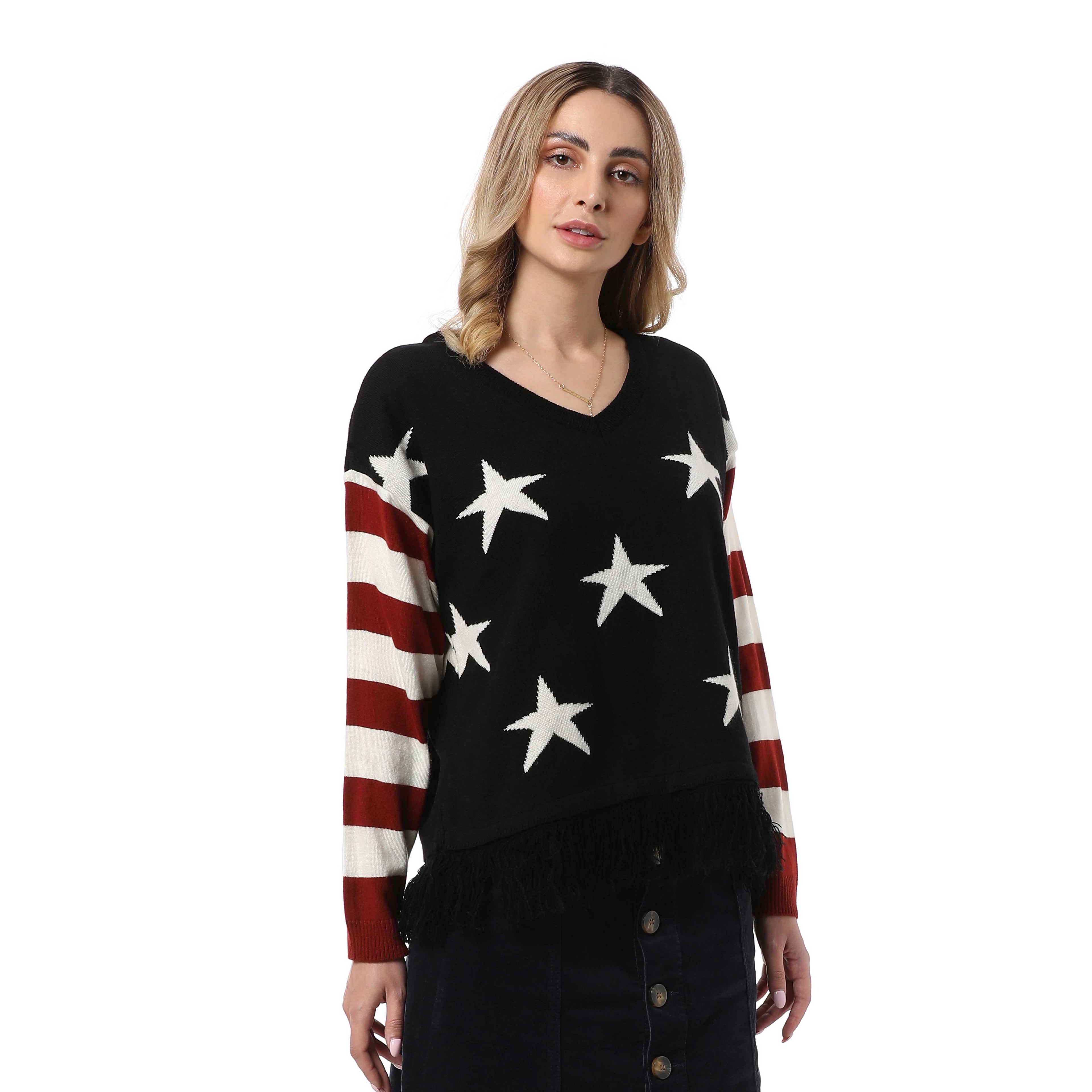 Pull Wintech à franges