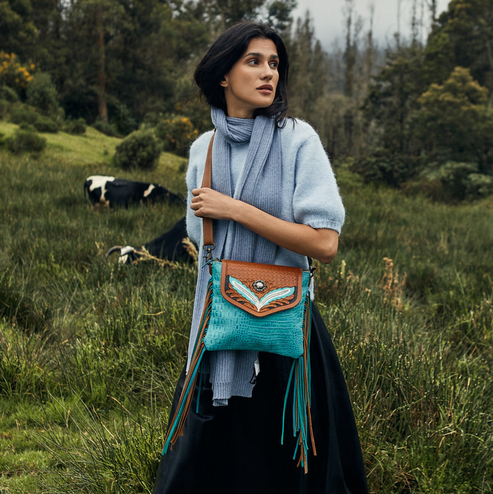Sac ciselé Blue Wings