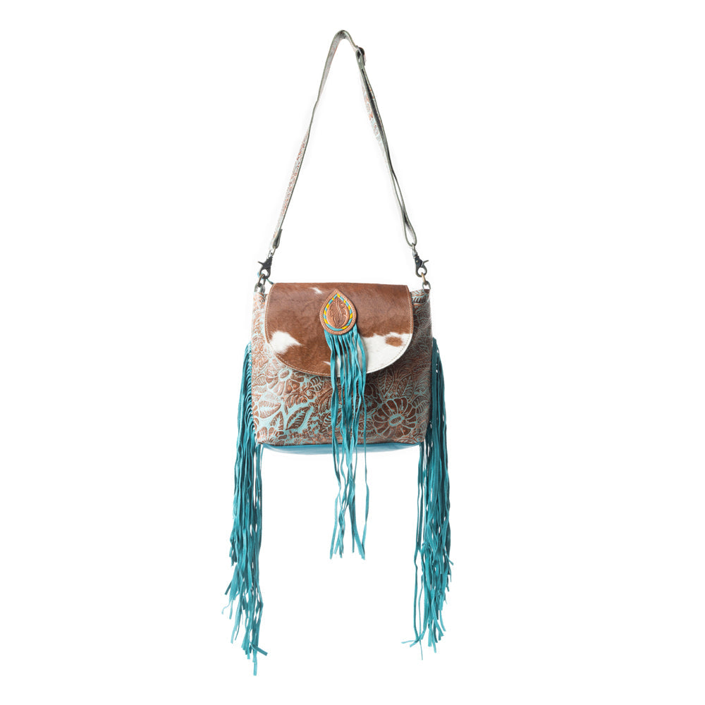 Sac Cyan Accenture en Cuir et Peau de Vache
