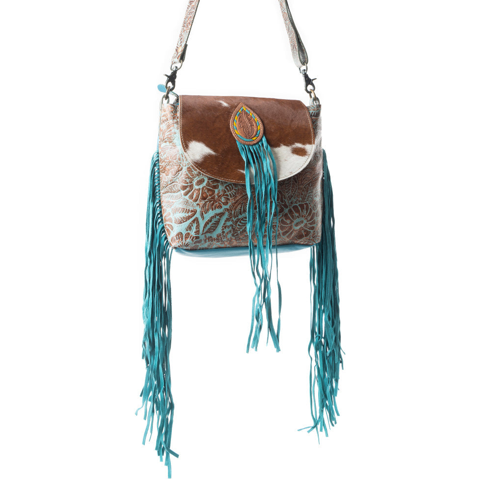 Sac Cyan Accenture en Cuir et Peau de Vache