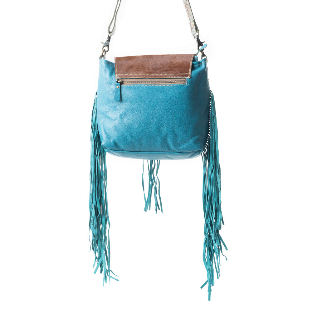 Sac Cyan Accenture en Cuir et Peau de Vache