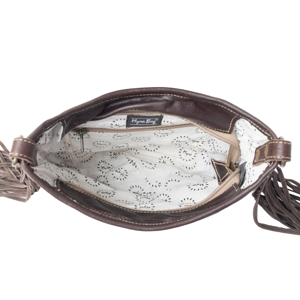 Sac Russet Frangé en Cuir et Peau de Vache
