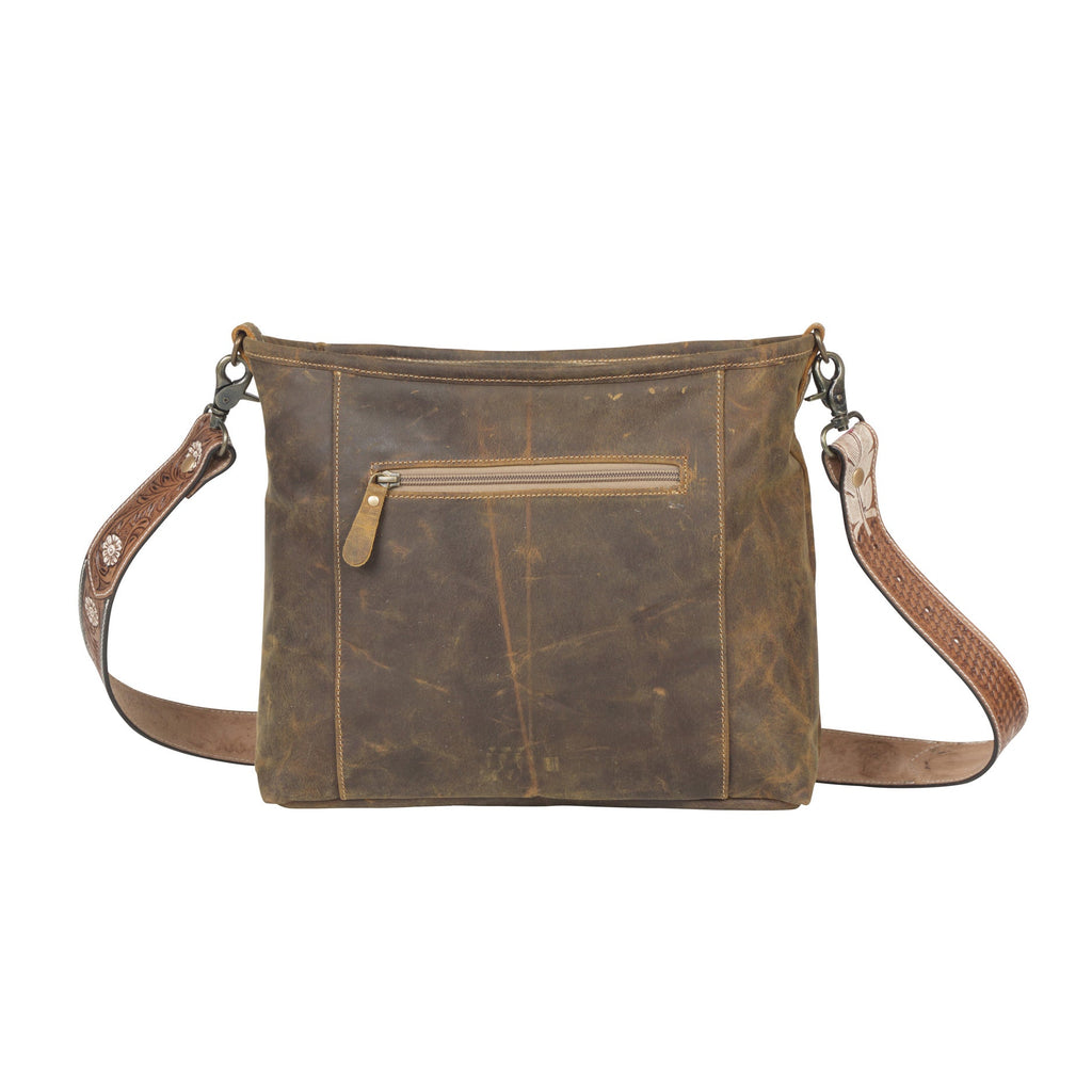 Sac Cornell en cuir et peau de vache rose