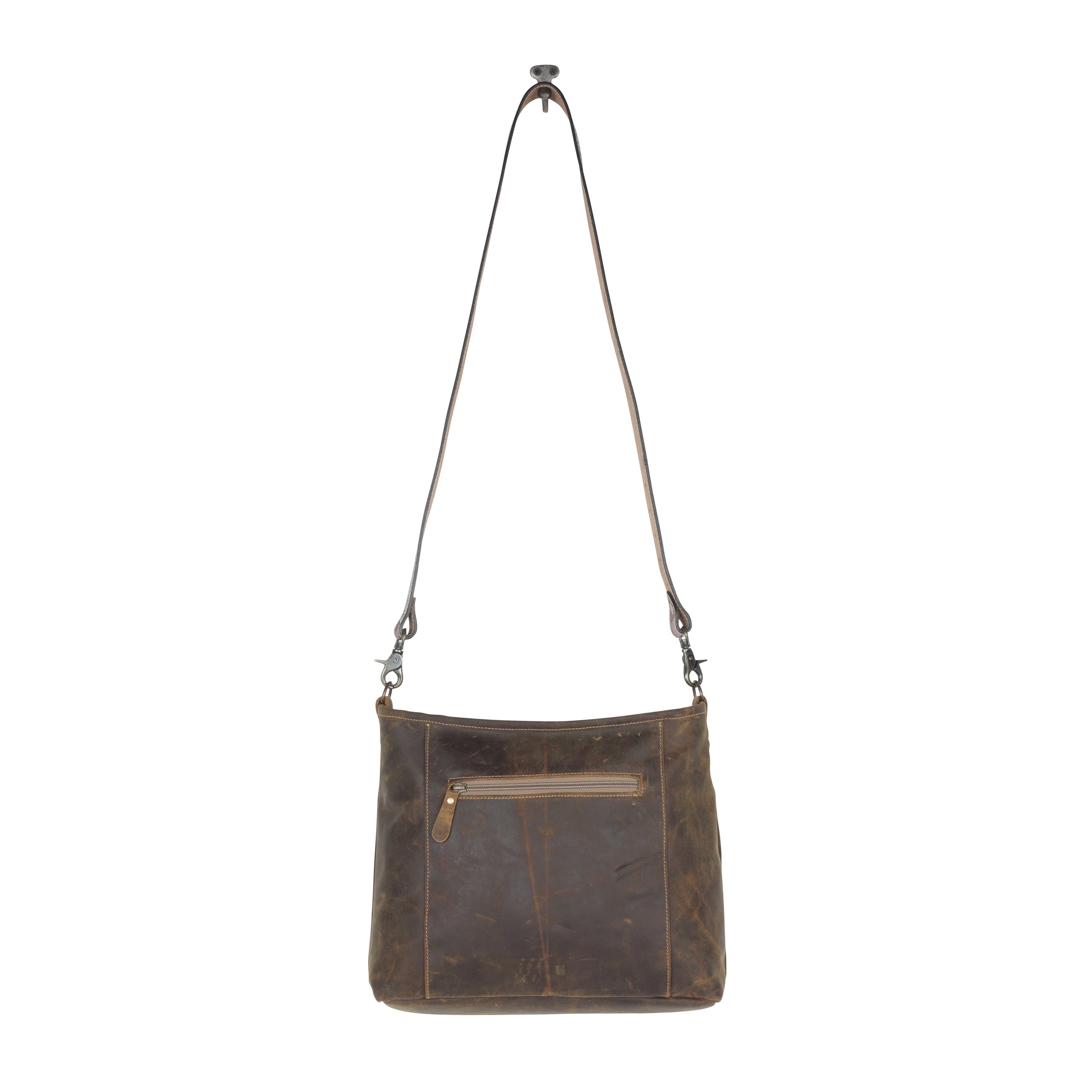 Sac Cornell en cuir et peau de vache rose