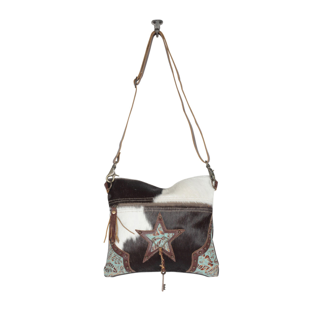 Sac North Star en toile et poil de vache