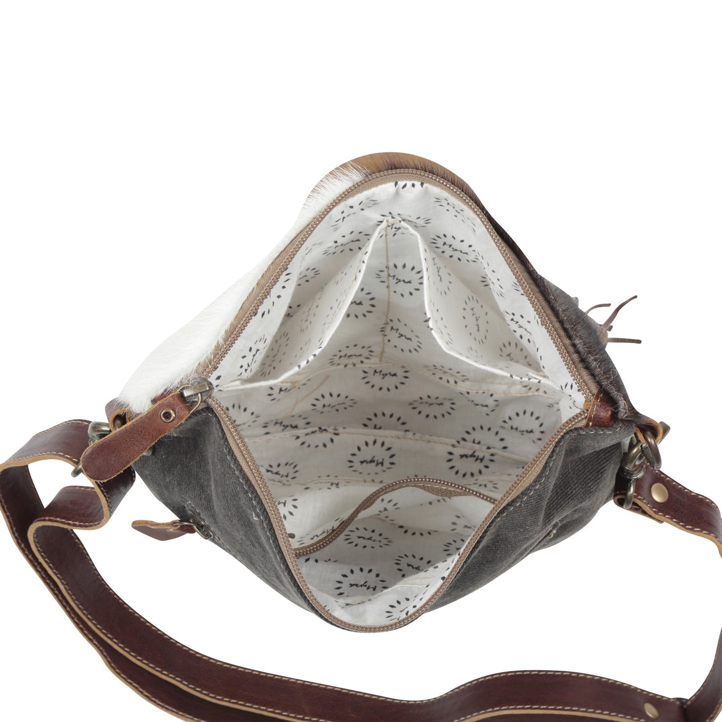 Sac North Star en toile et poil de vache