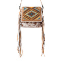 Sac en cuir et poils de vachette de style bohème chic