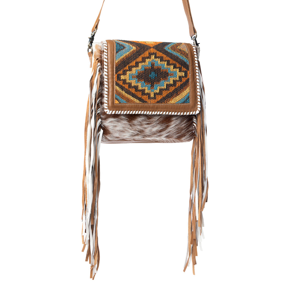 Sac en cuir et poils de vachette de style bohème chic