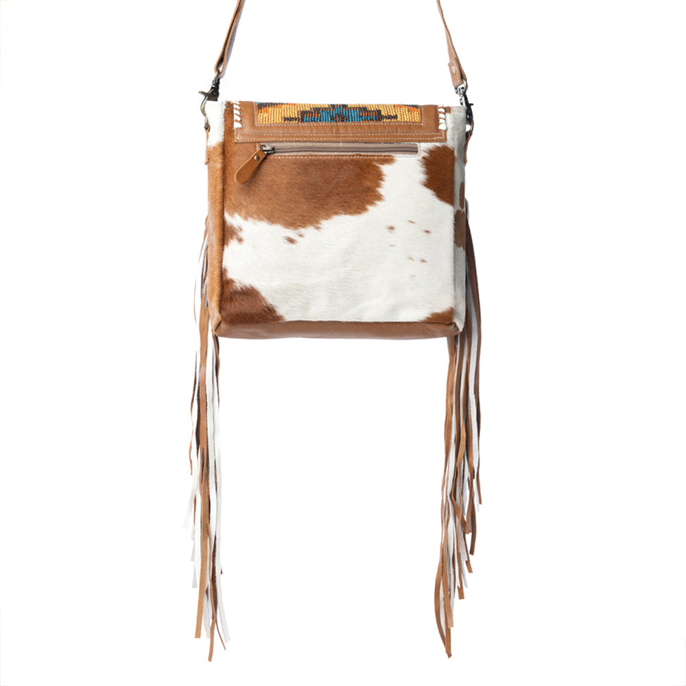 Sac en cuir et poils de vachette de style bohème chic