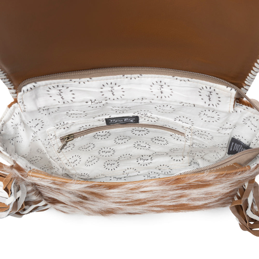 Sac en cuir et poils de vachette de style bohème chic
