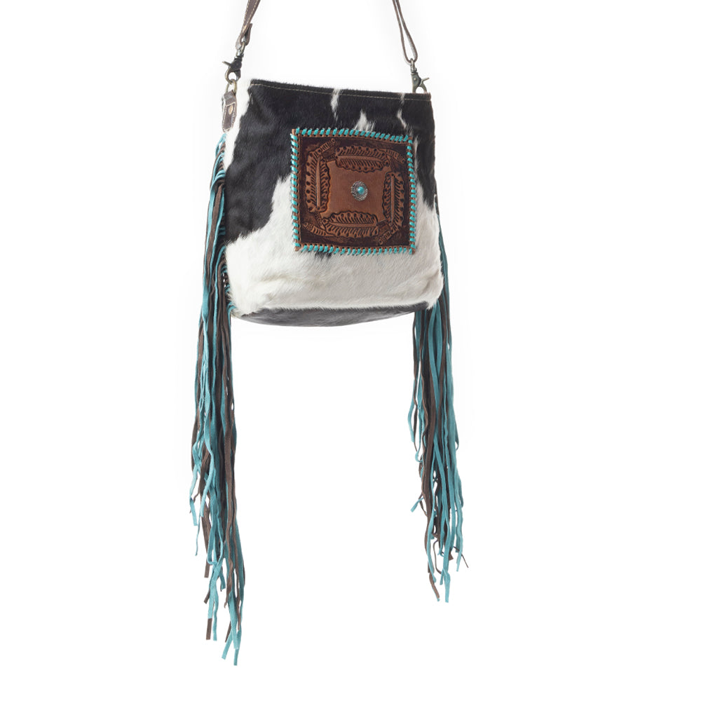 Sac en cuir repoussé Couronne Saphir