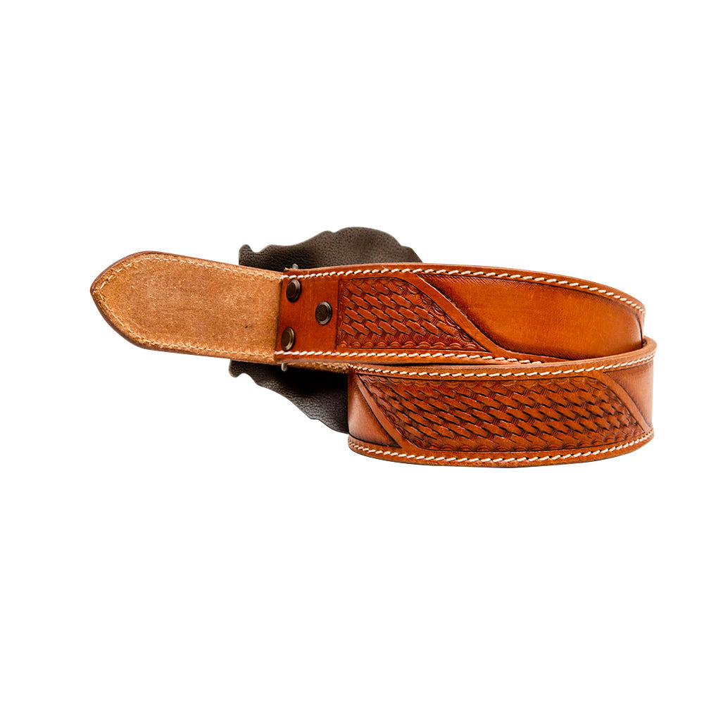 Ceinture en cuir pour femme « Coco-Bean » estampée à la main
