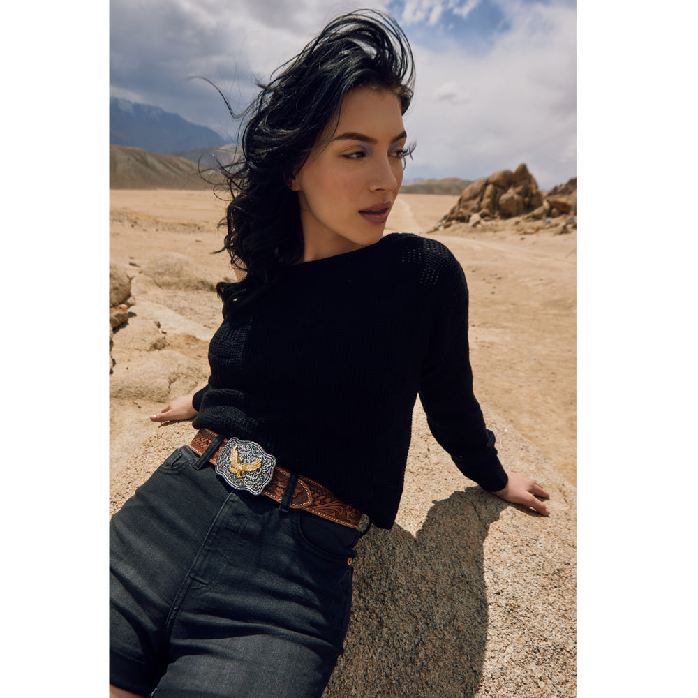 Ceinture en cuir ciselé pour femme Vines
