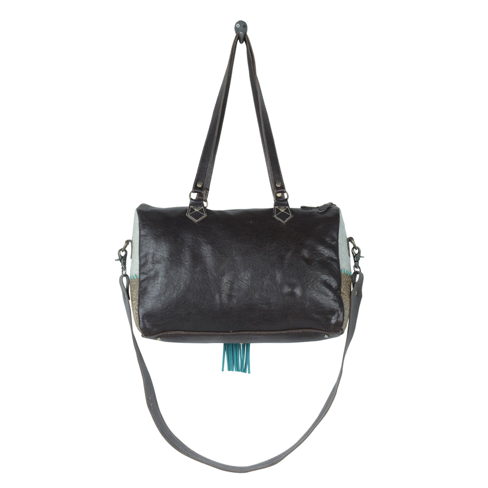 Sac en cuir repoussé Cascade azur