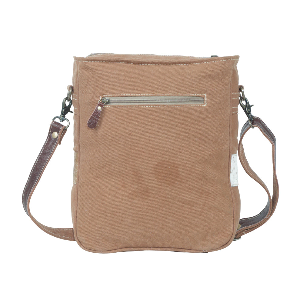 SAC LANTHE EN TOILE ET PEAU DE VACHE À POILS