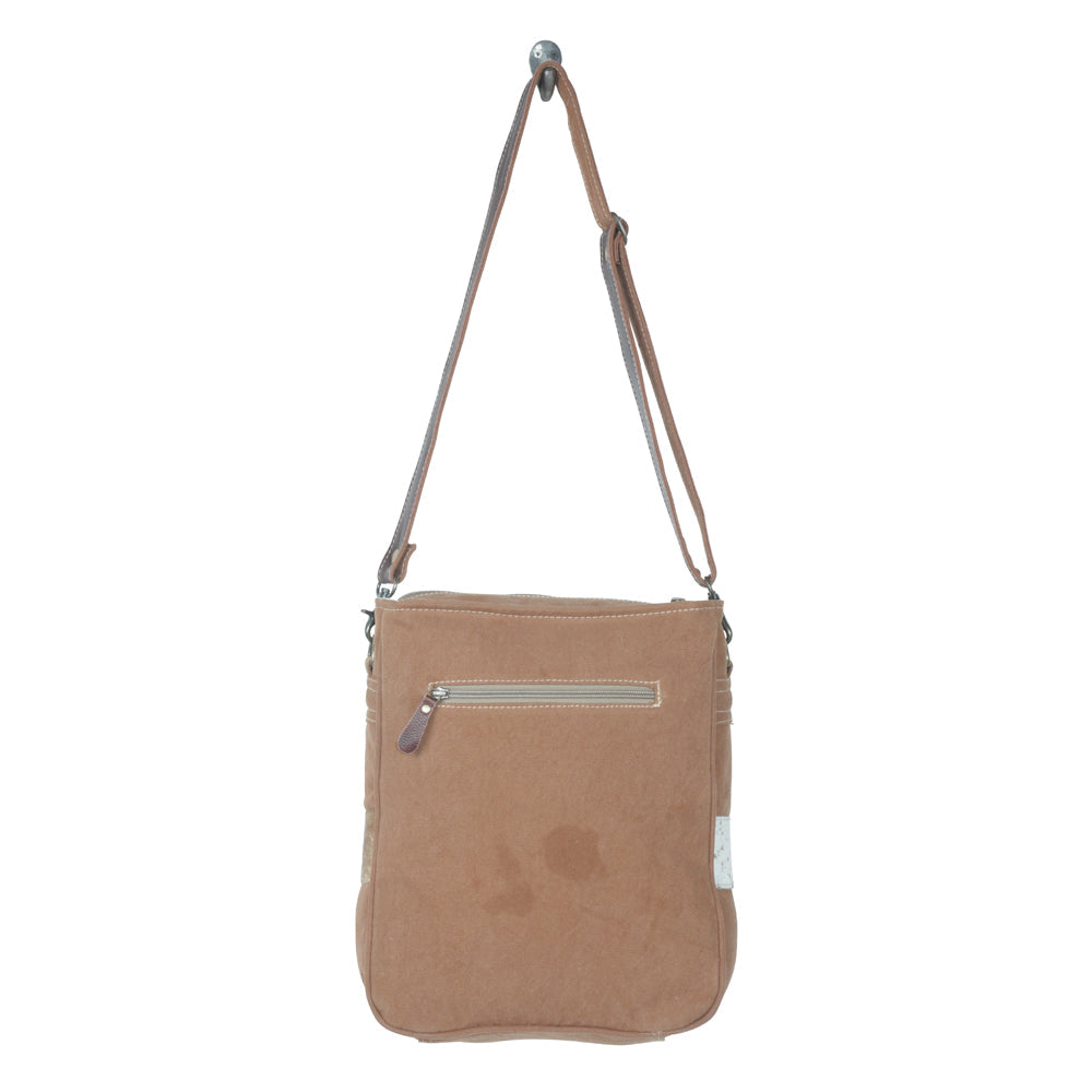 SAC LANTHE EN TOILE ET PEAU DE VACHE À POILS