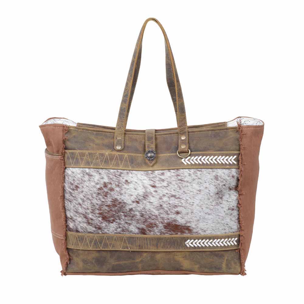 SAC EN TOILE ET POIL DE VACHE SEL ET POIVRE