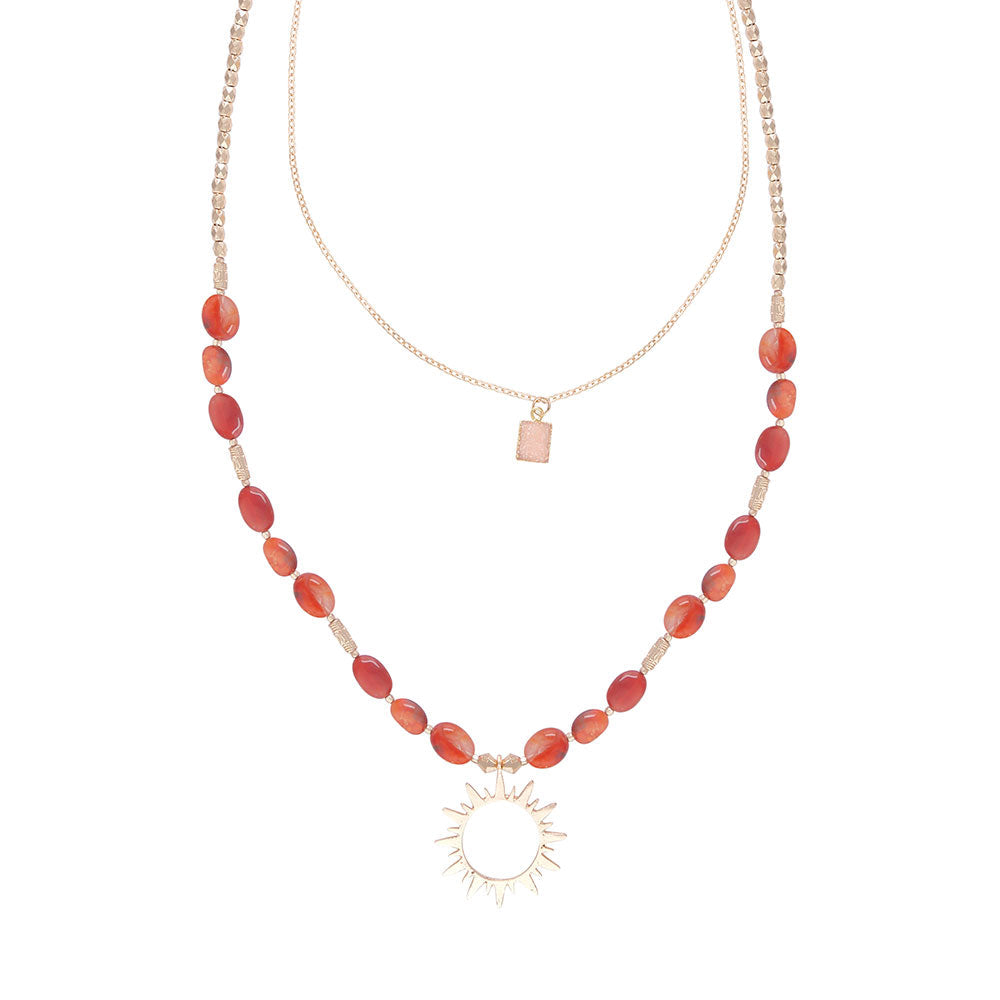 Collier Étoiles Bordeaux