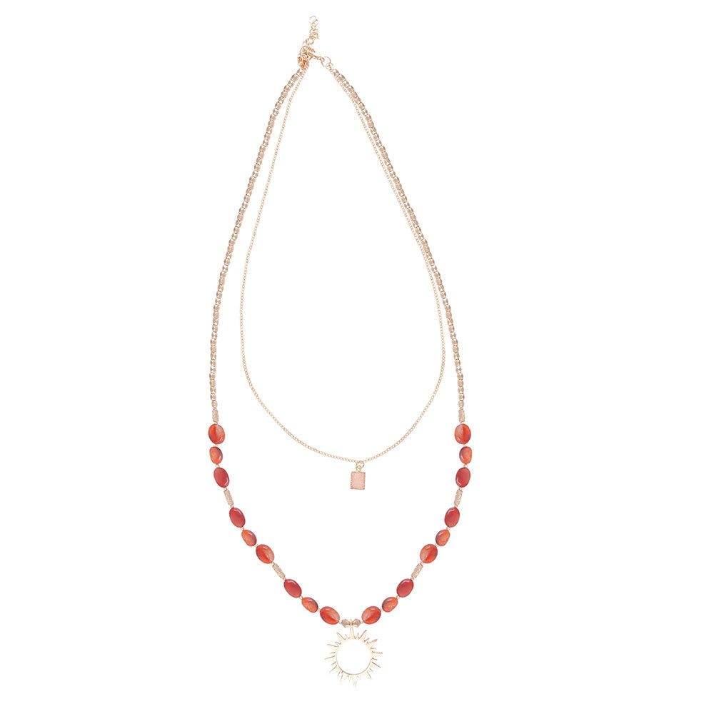 Collier Étoiles Bordeaux