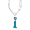 Collier à pampilles bleues