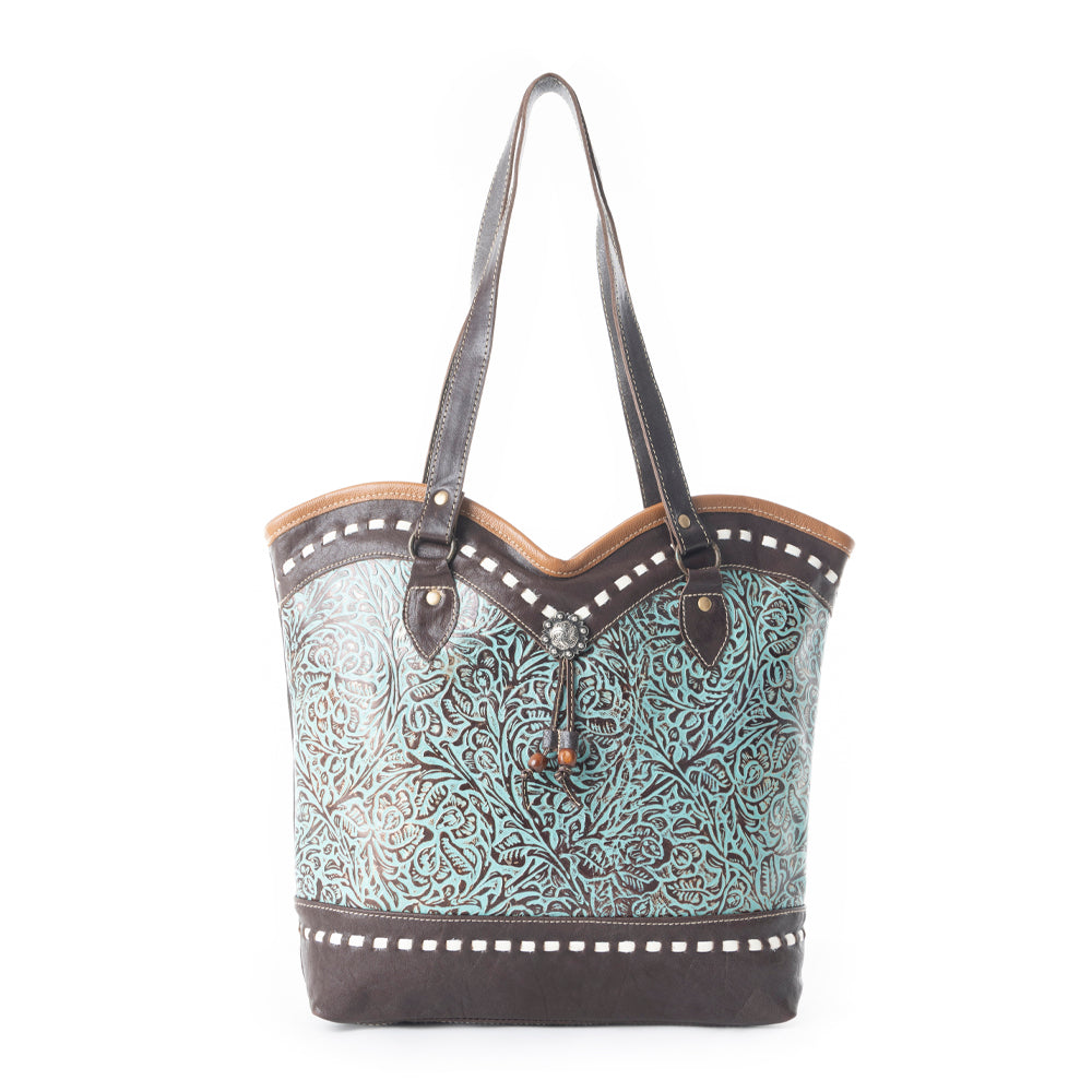 Astral Blue Leather & Hairon Bag