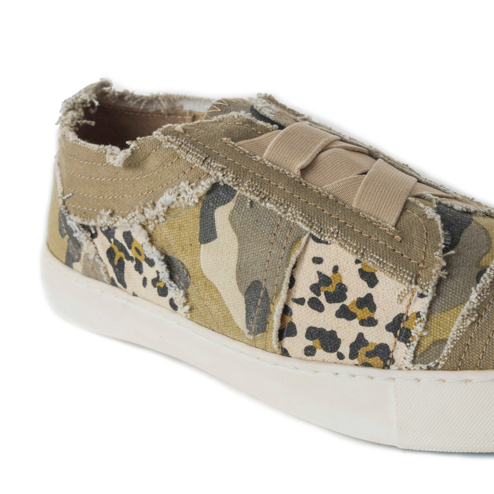 Baskets camouflage et léopard pour femme
