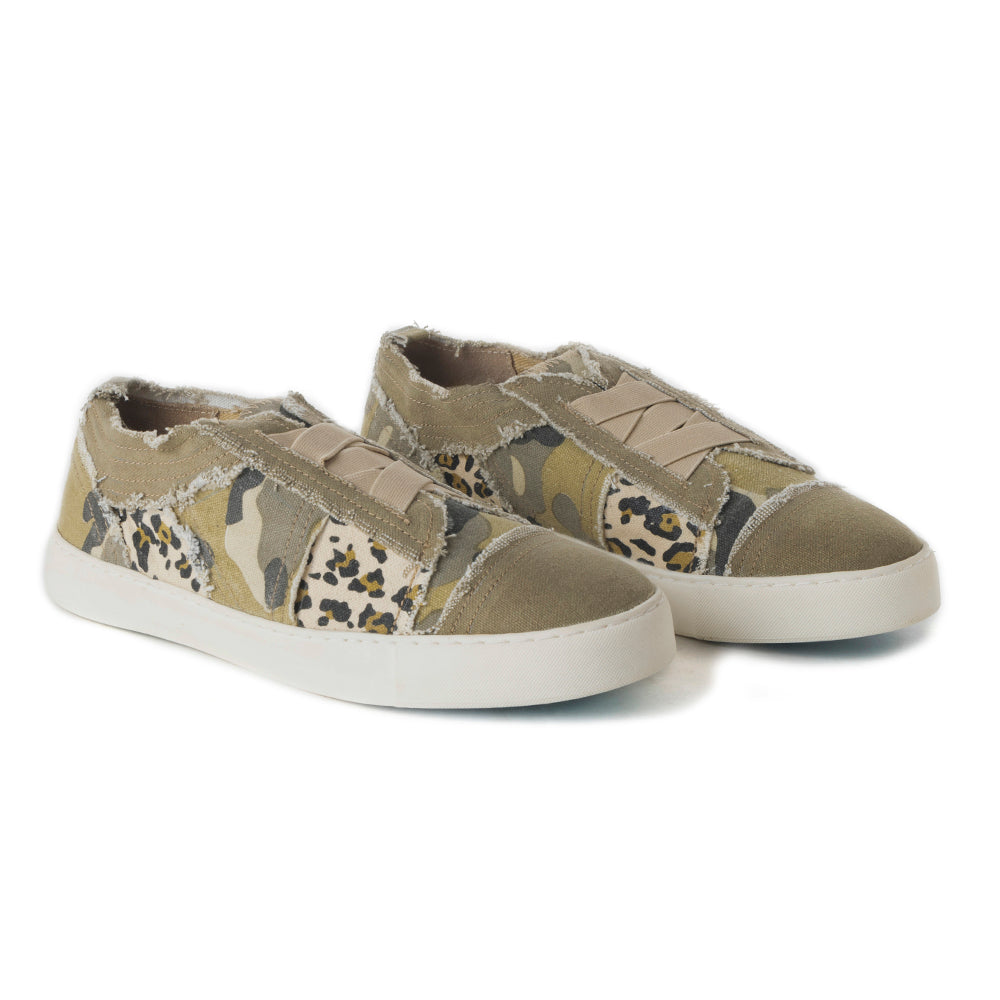 Baskets camouflage et léopard pour femme