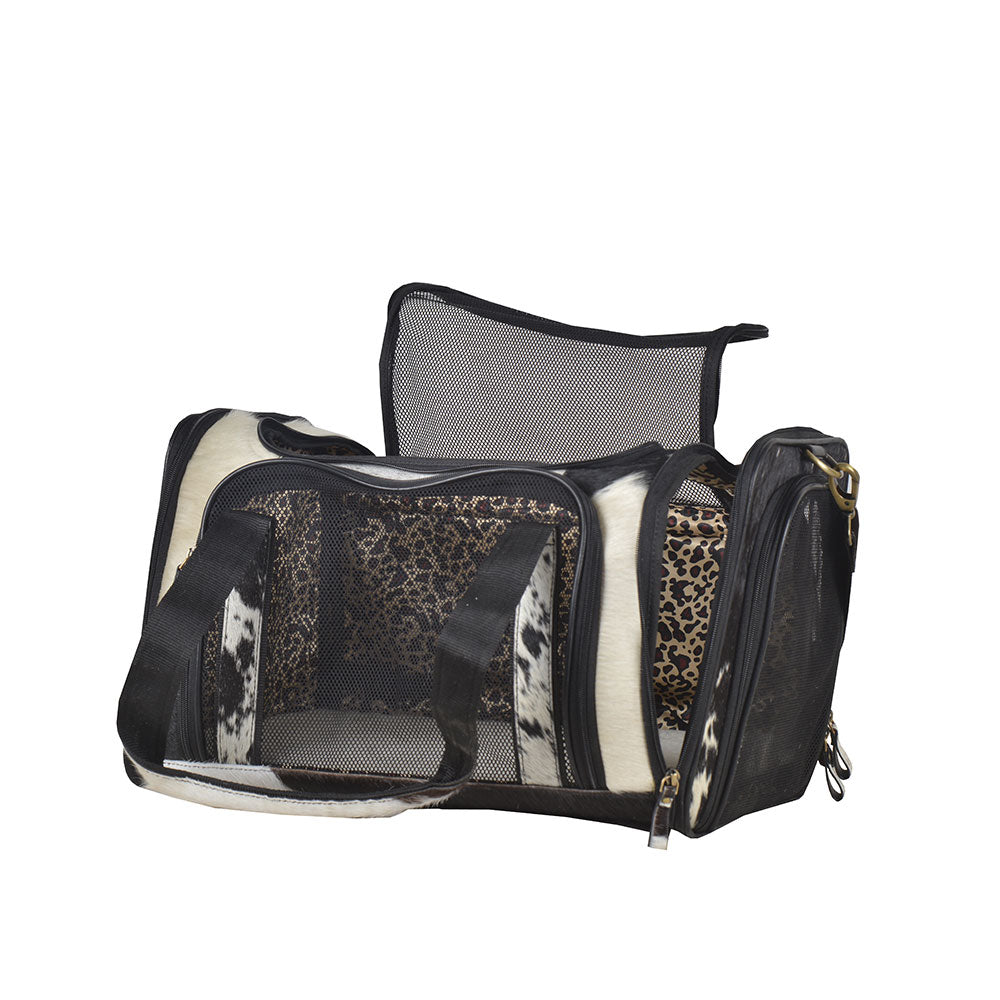 Sac pour chien en cuir chevelu de couleur fumée