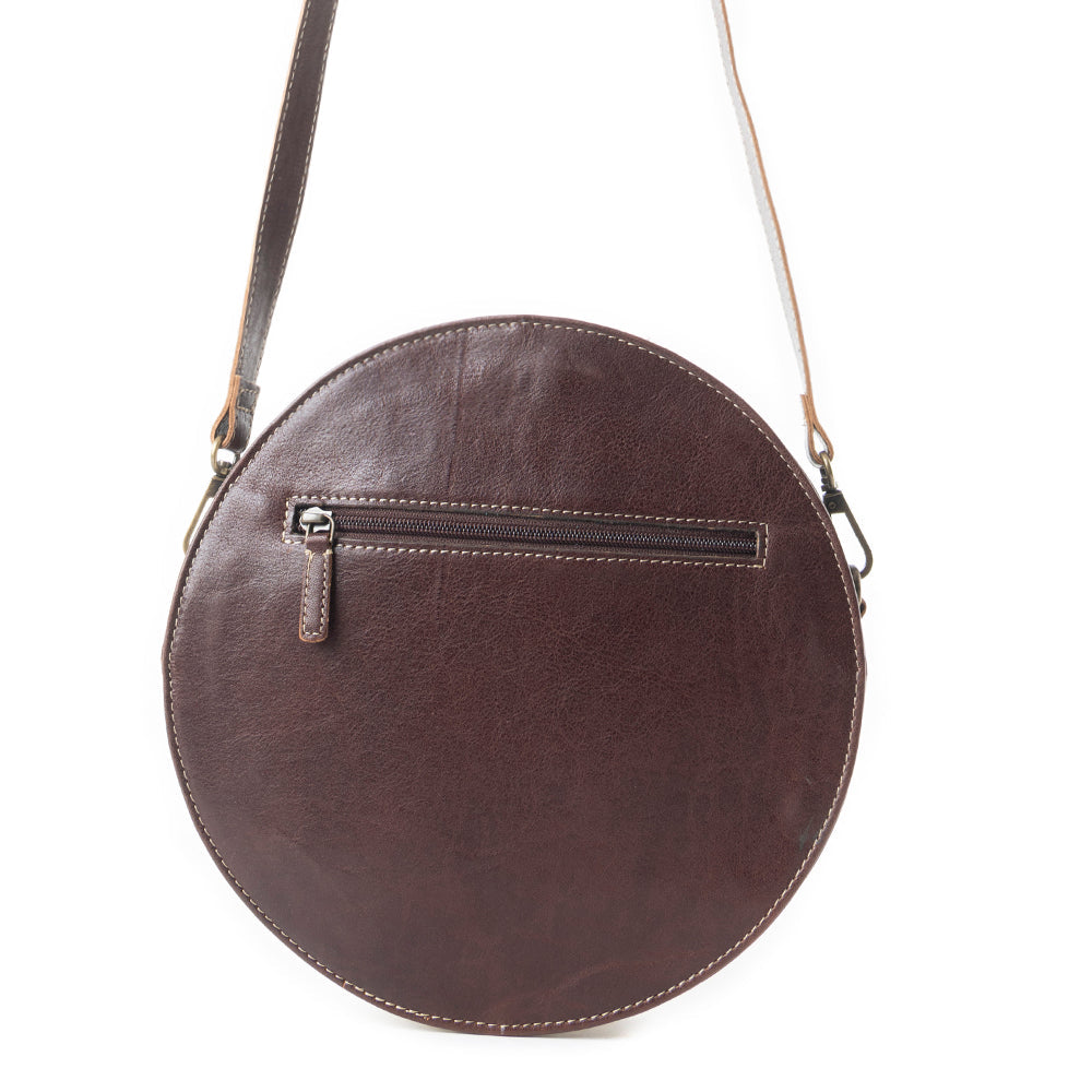 Sac rond moutarde bohème