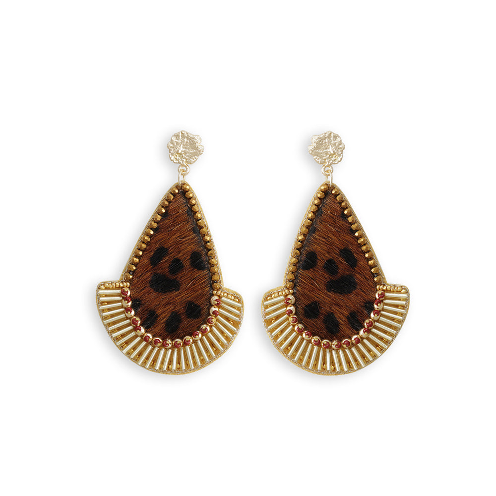 BOUCLE D'OREILLE POINTS BLEUS