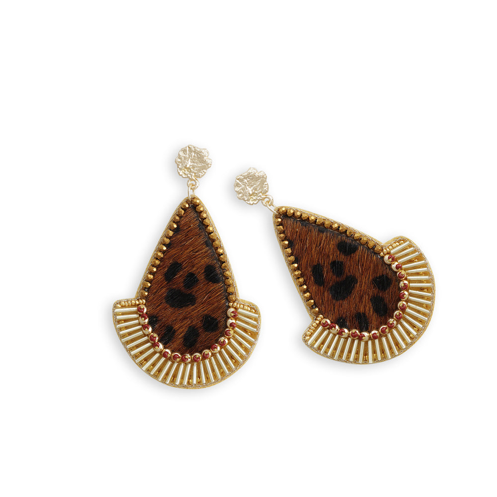 BOUCLE D'OREILLE POINTS BLEUS