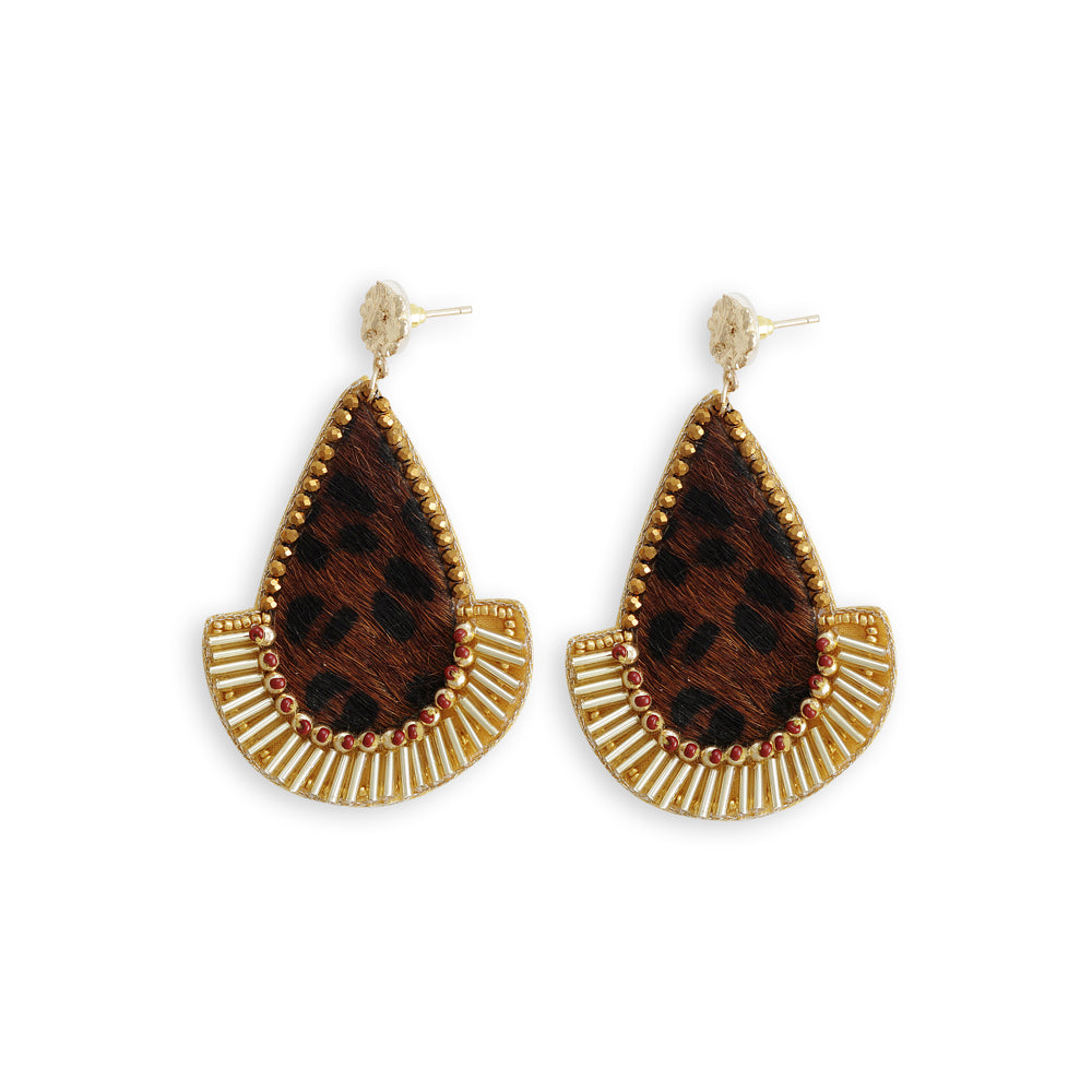 BOUCLE D'OREILLE POINTS BLEUS