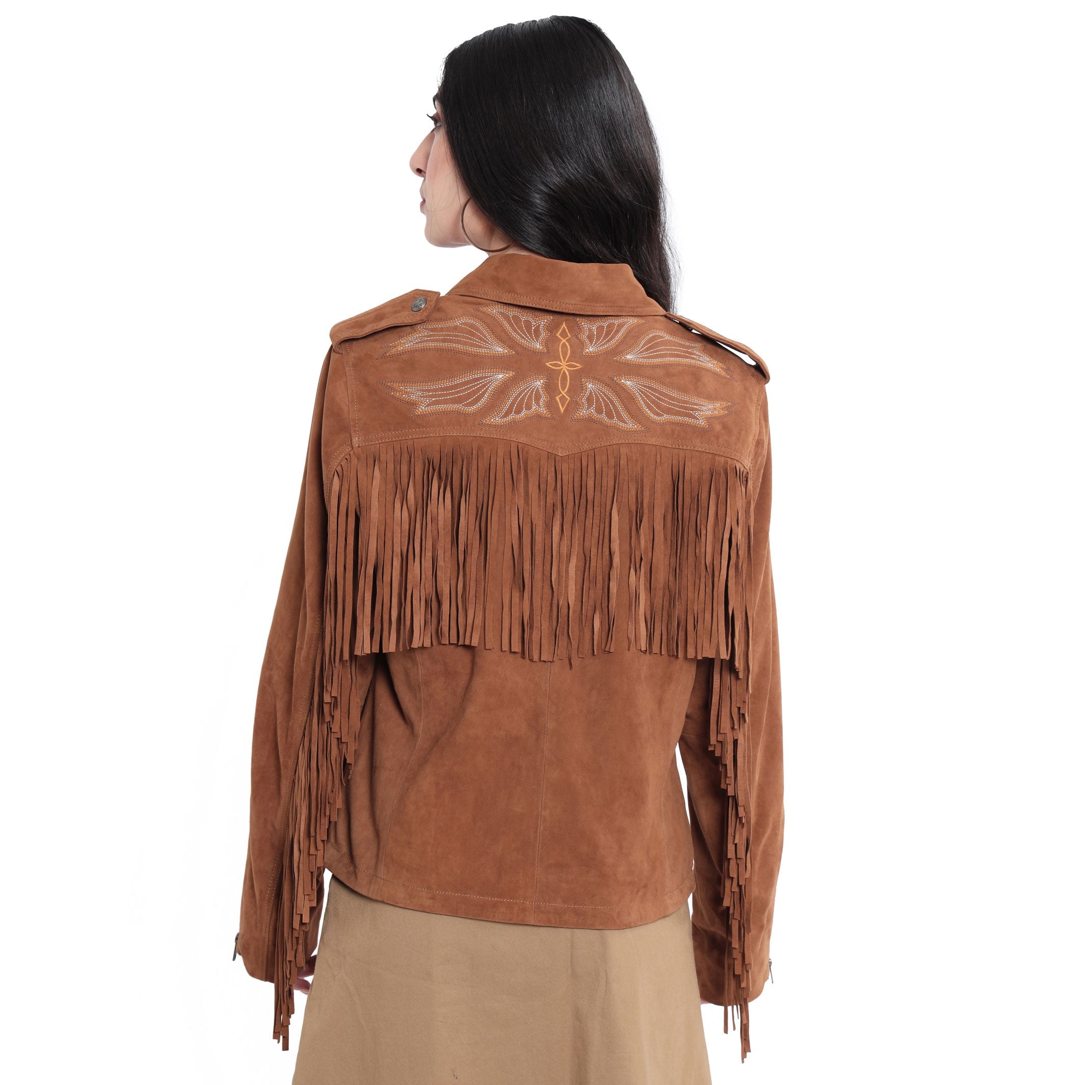 Veste en cuir de style western