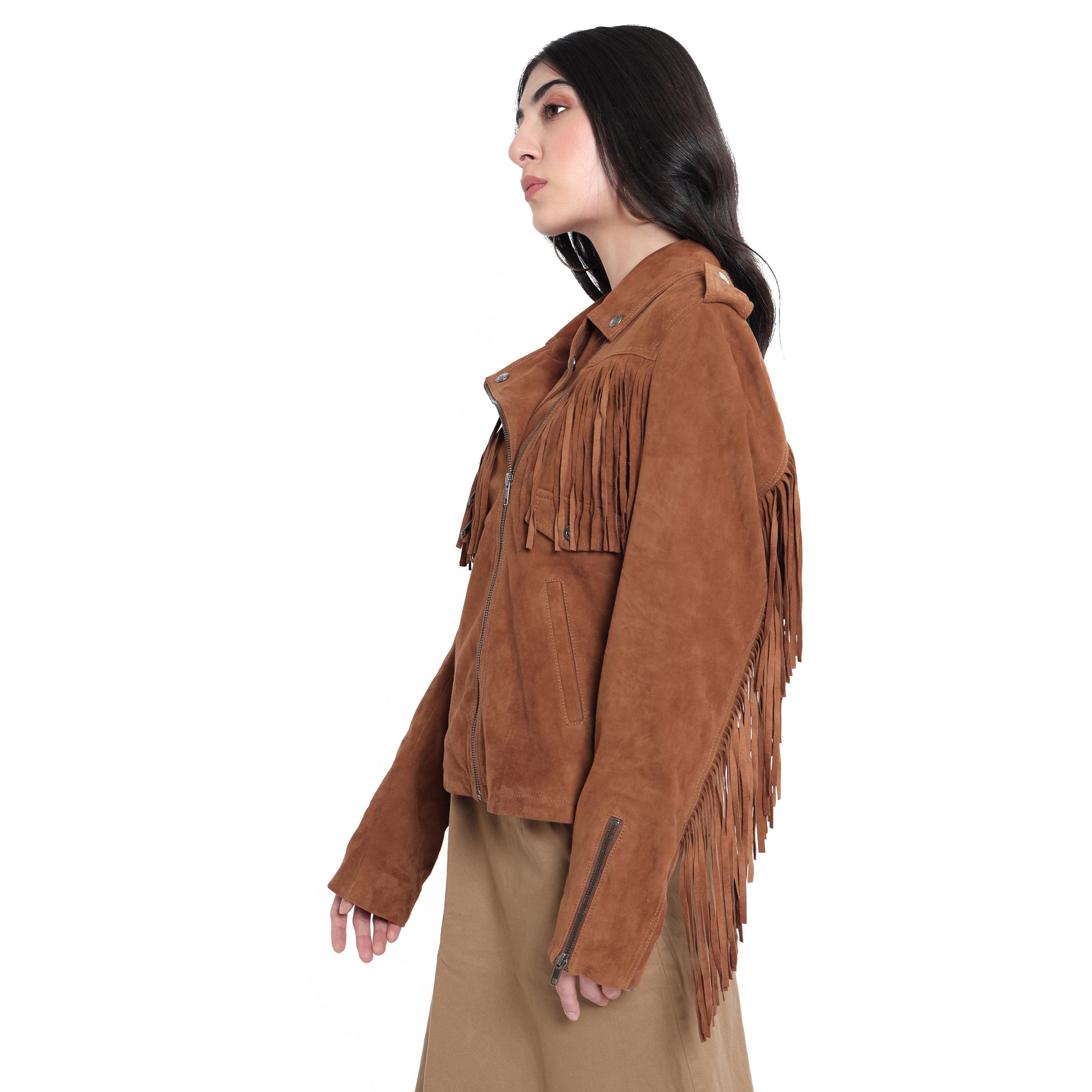 Veste en cuir de style western