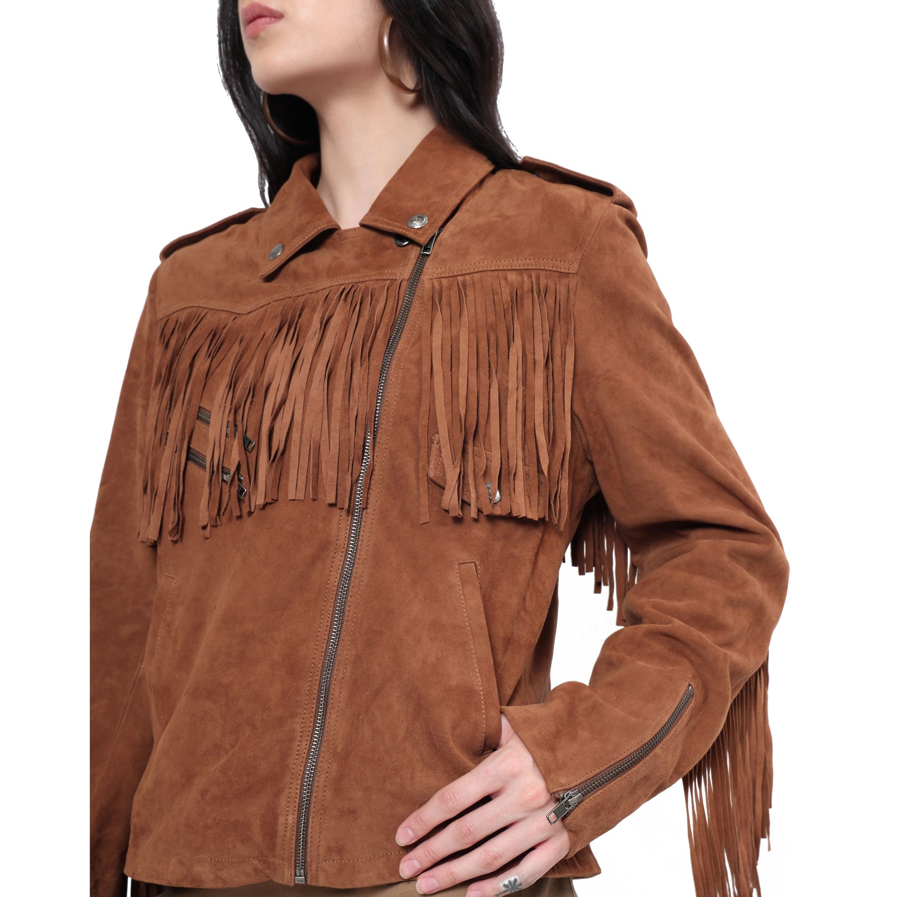 Veste en cuir de style western
