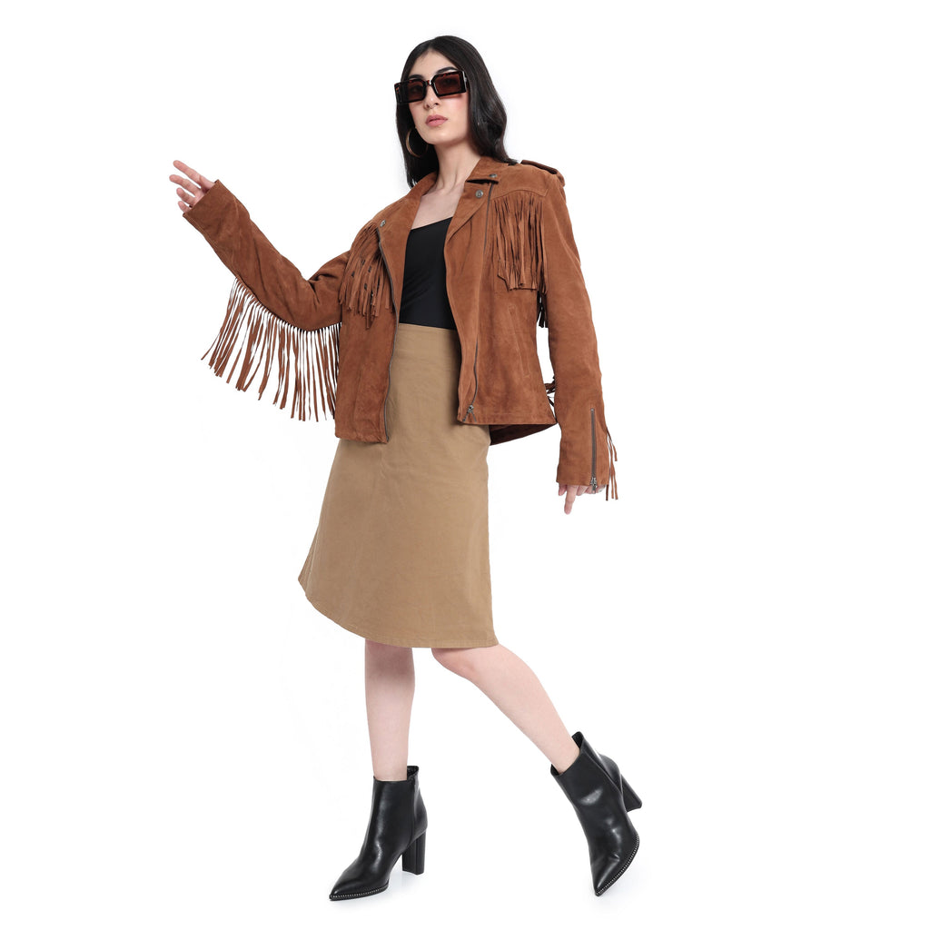 Veste en cuir de style western