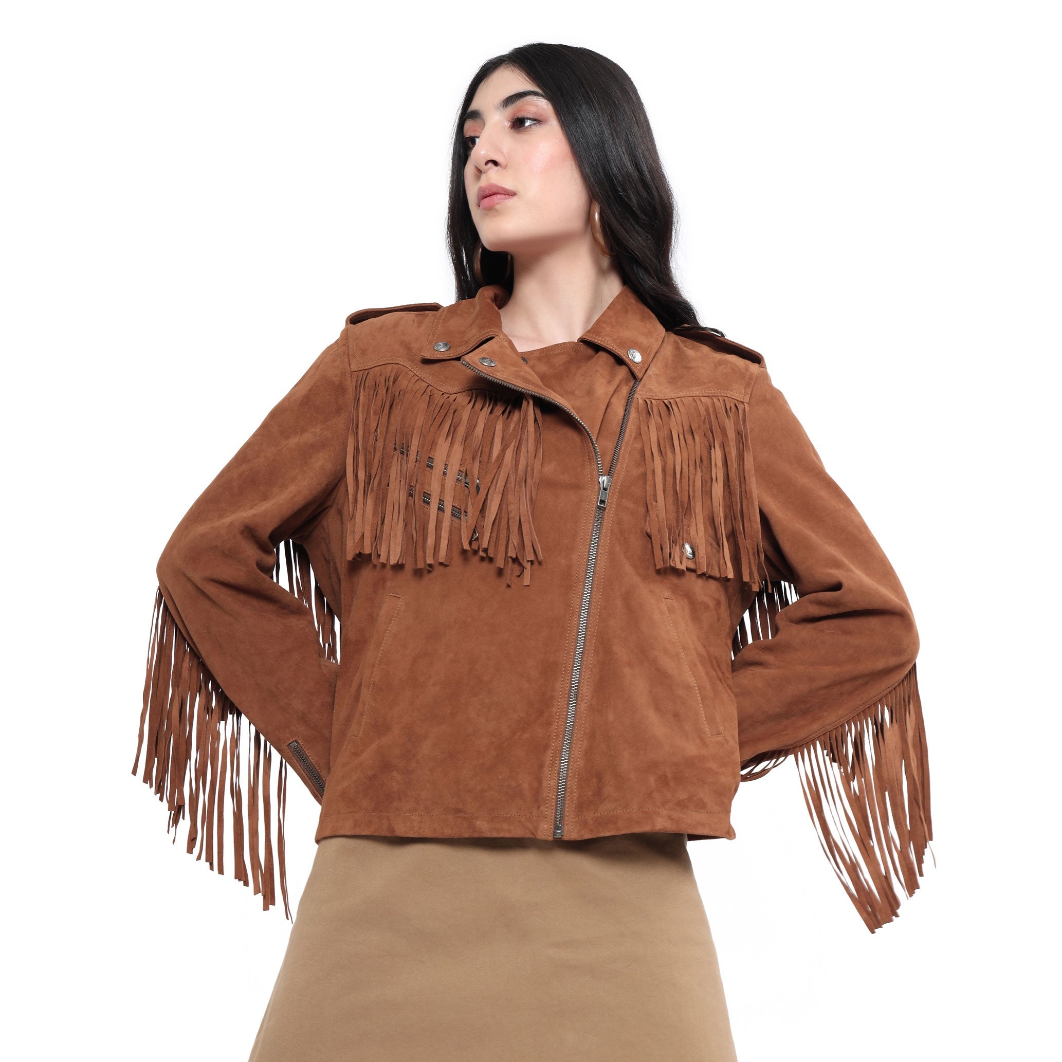 Veste en cuir de style western