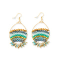BOUCLE D'OREILLE À RAYURES PERLÉES