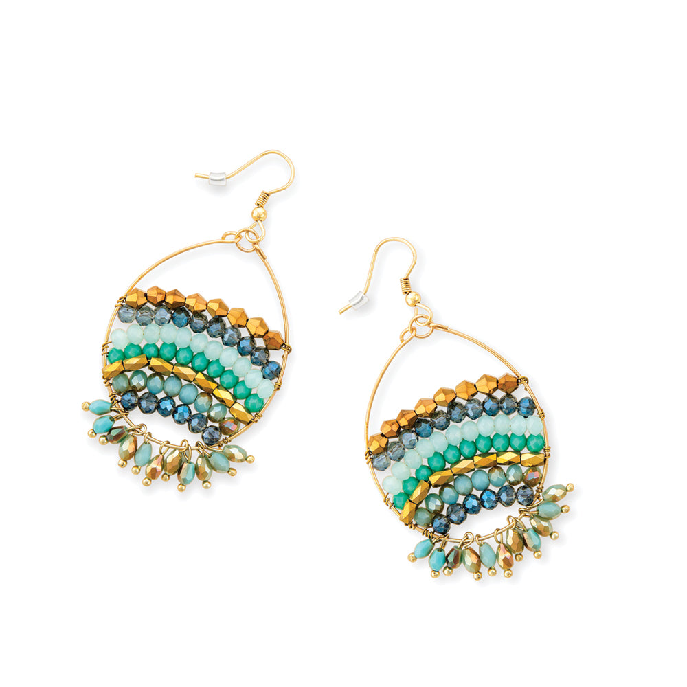BOUCLE D'OREILLE À RAYURES PERLÉES