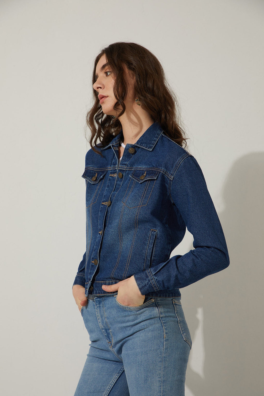 Veste en jean délavé Cassie