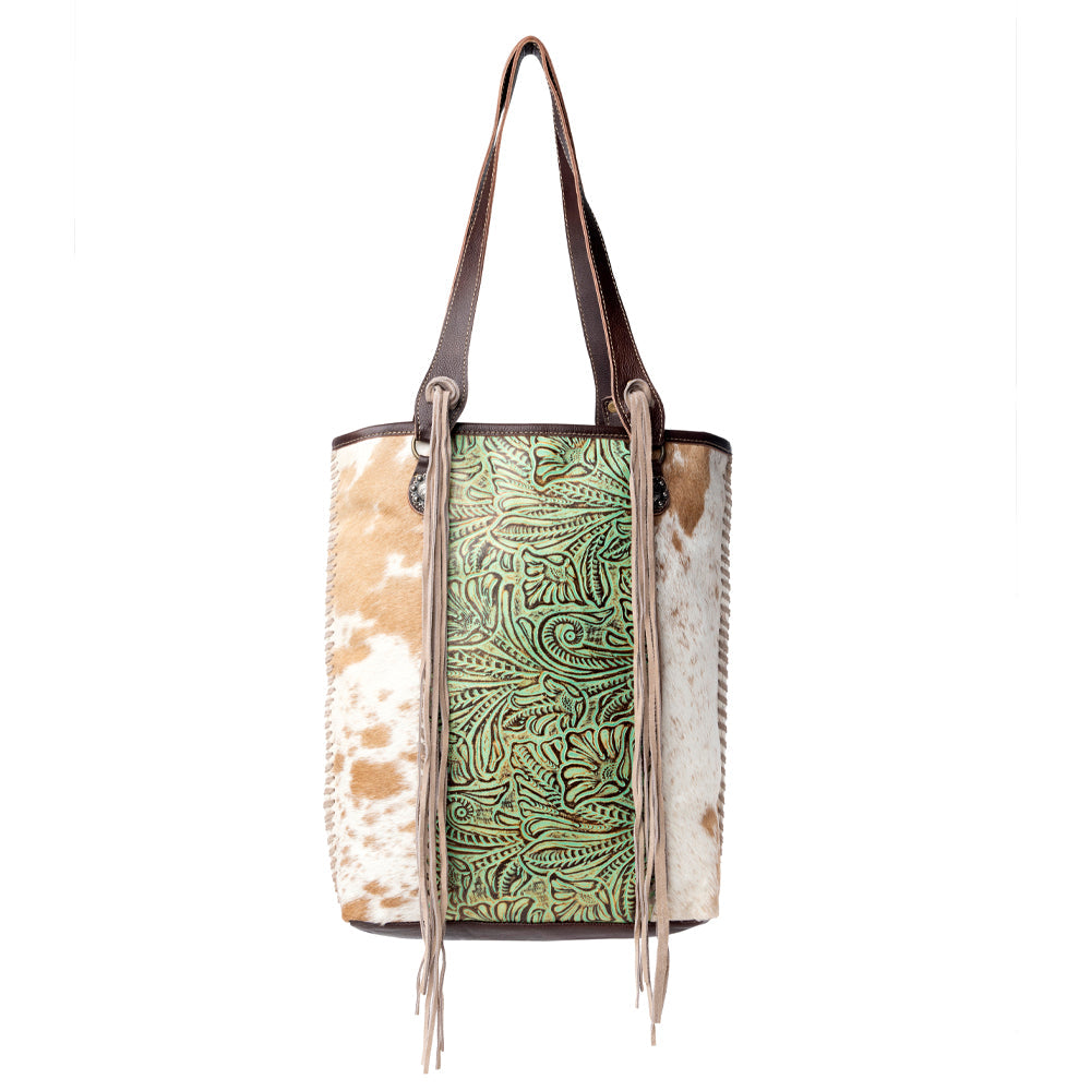 Sac en cuir repoussé et en poils de vache Cheyenne Plains