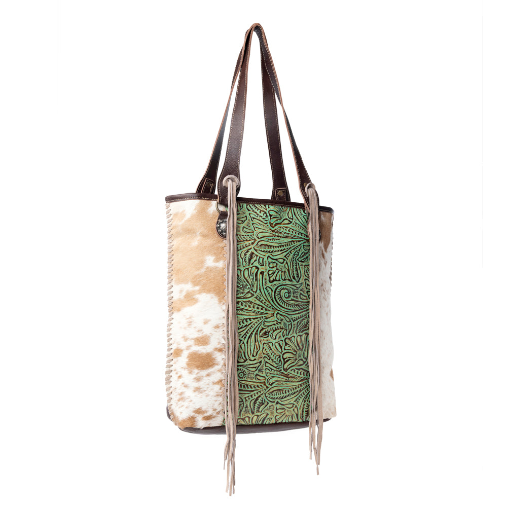 Sac en cuir repoussé et en poils de vache Cheyenne Plains
