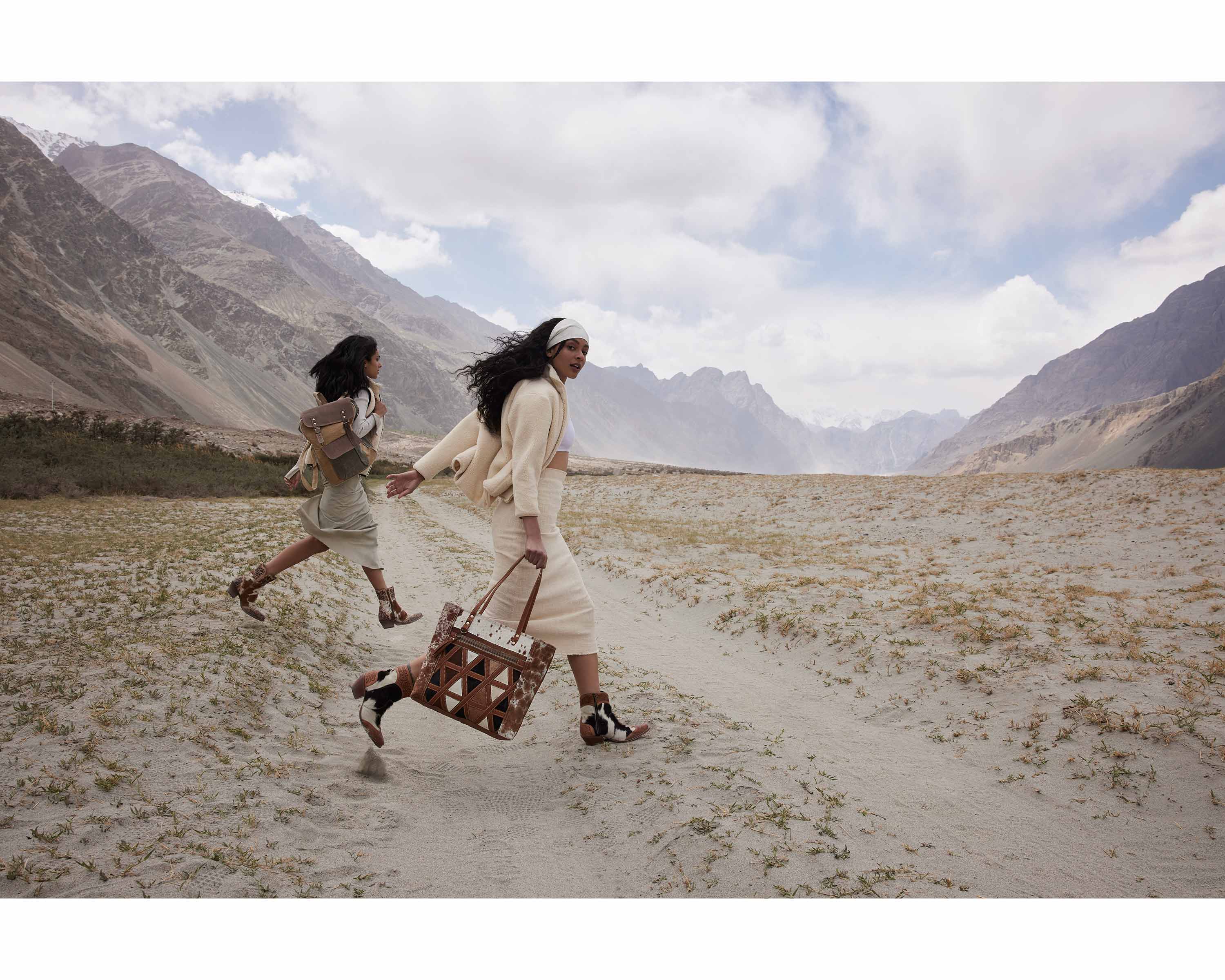 Sac Hairon Dakota Plains en cuir de vache et toile